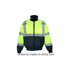 Winter High Visibility Waterproof Safety Jacket with Detachable Fleece Lining